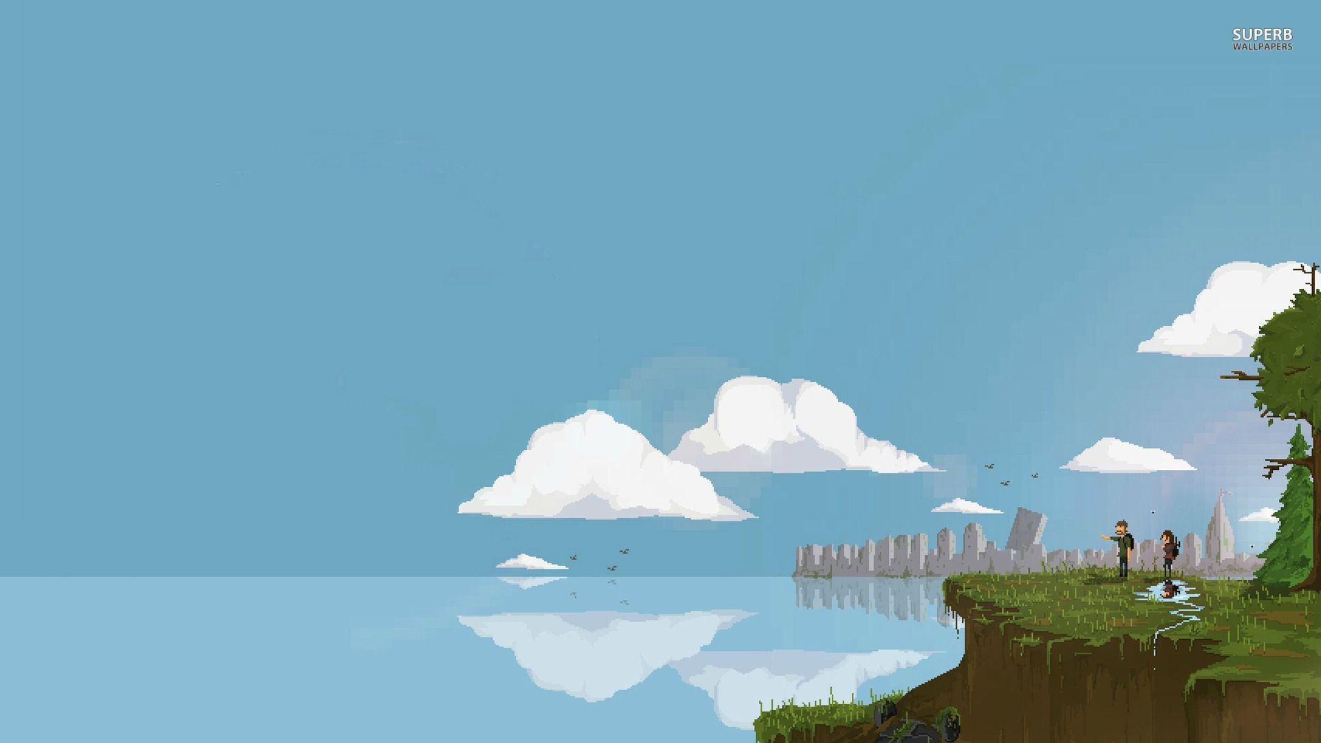 8 bit landscape wallpaper