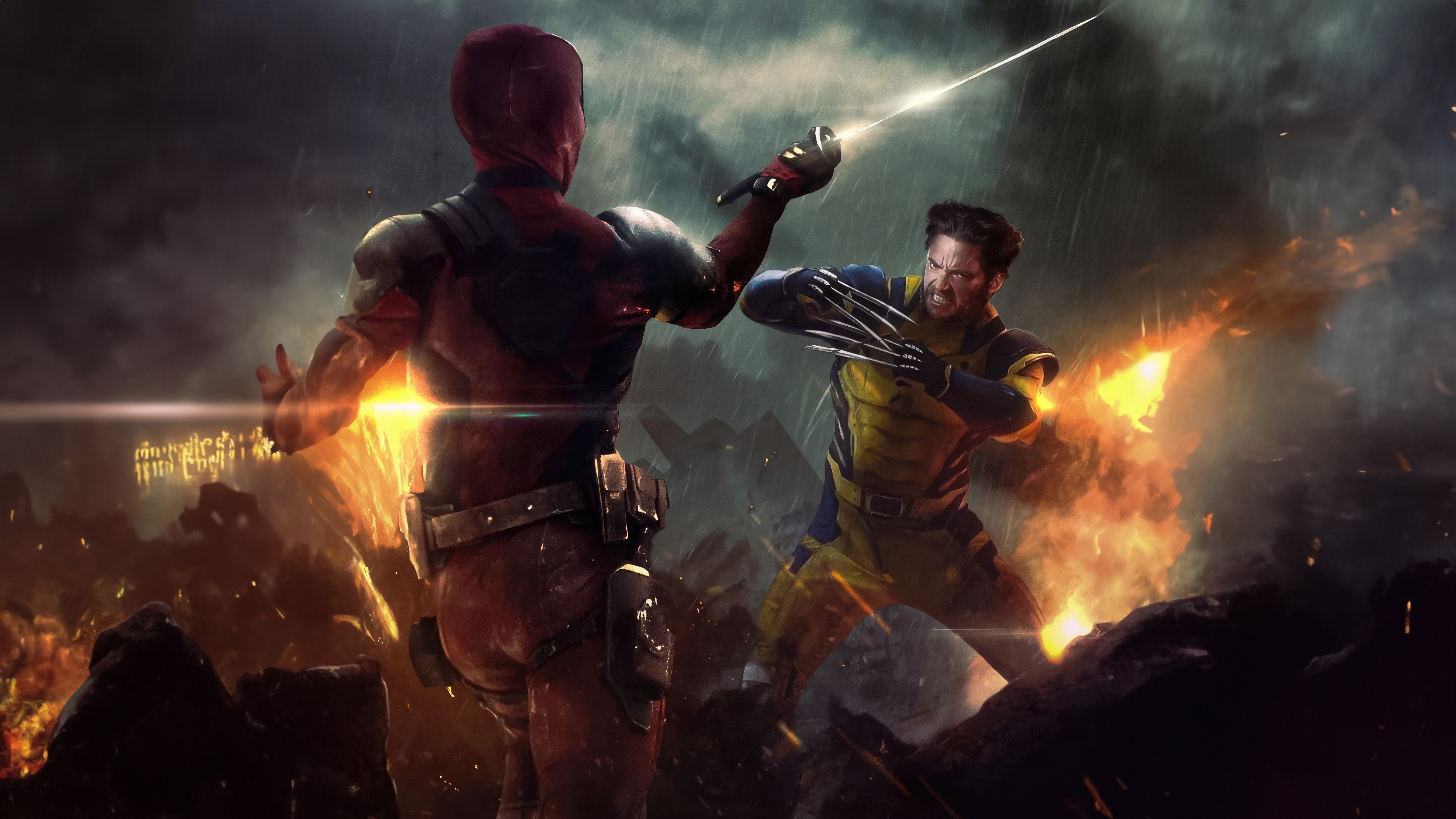 Deadpool vs Wolverine Wallpaper HD 4K for PC Desktop Laptop free Download