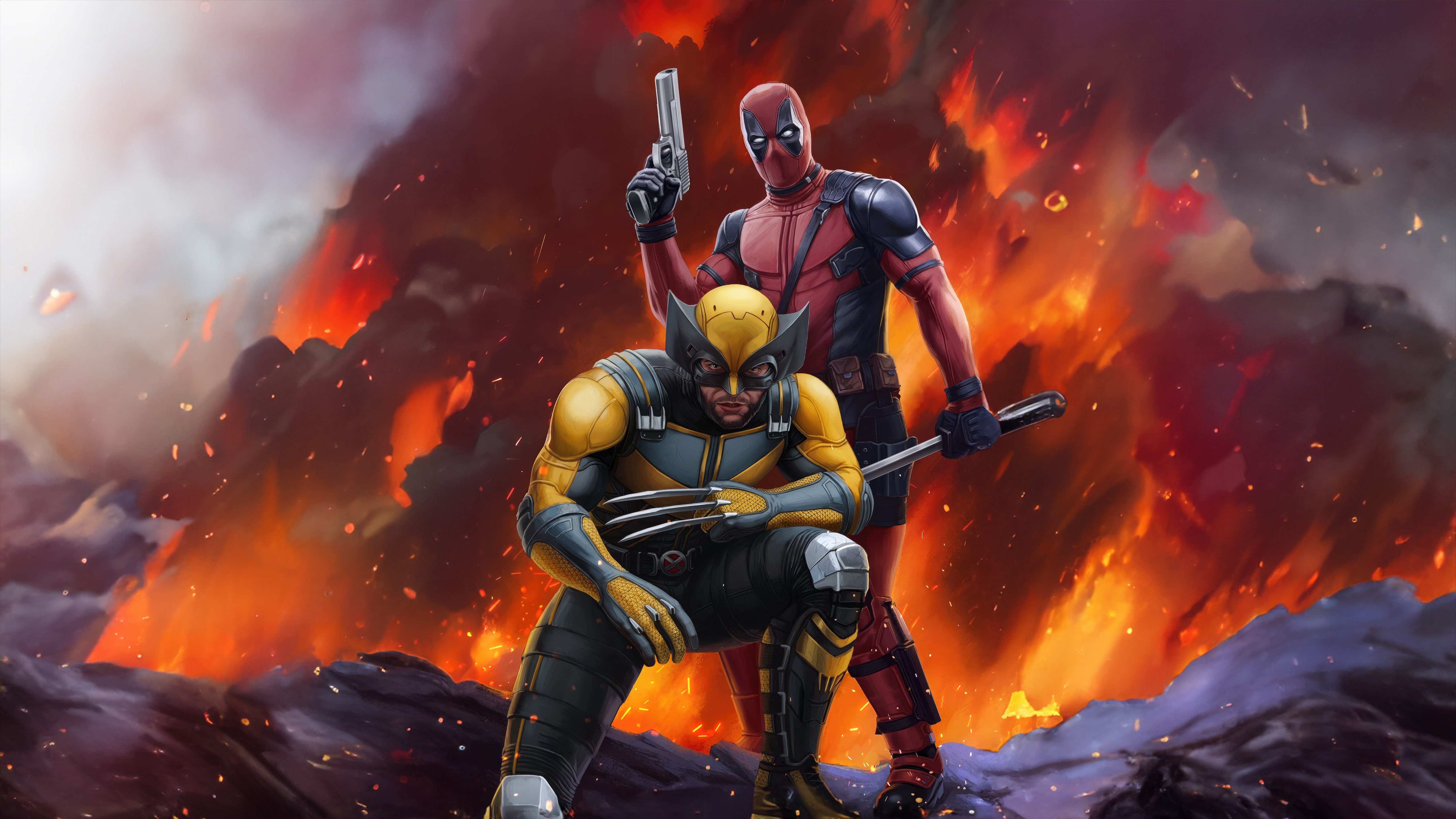 Deadpool vs Wolverine Wallpaper HD 4K for PC Desktop Laptop free Download