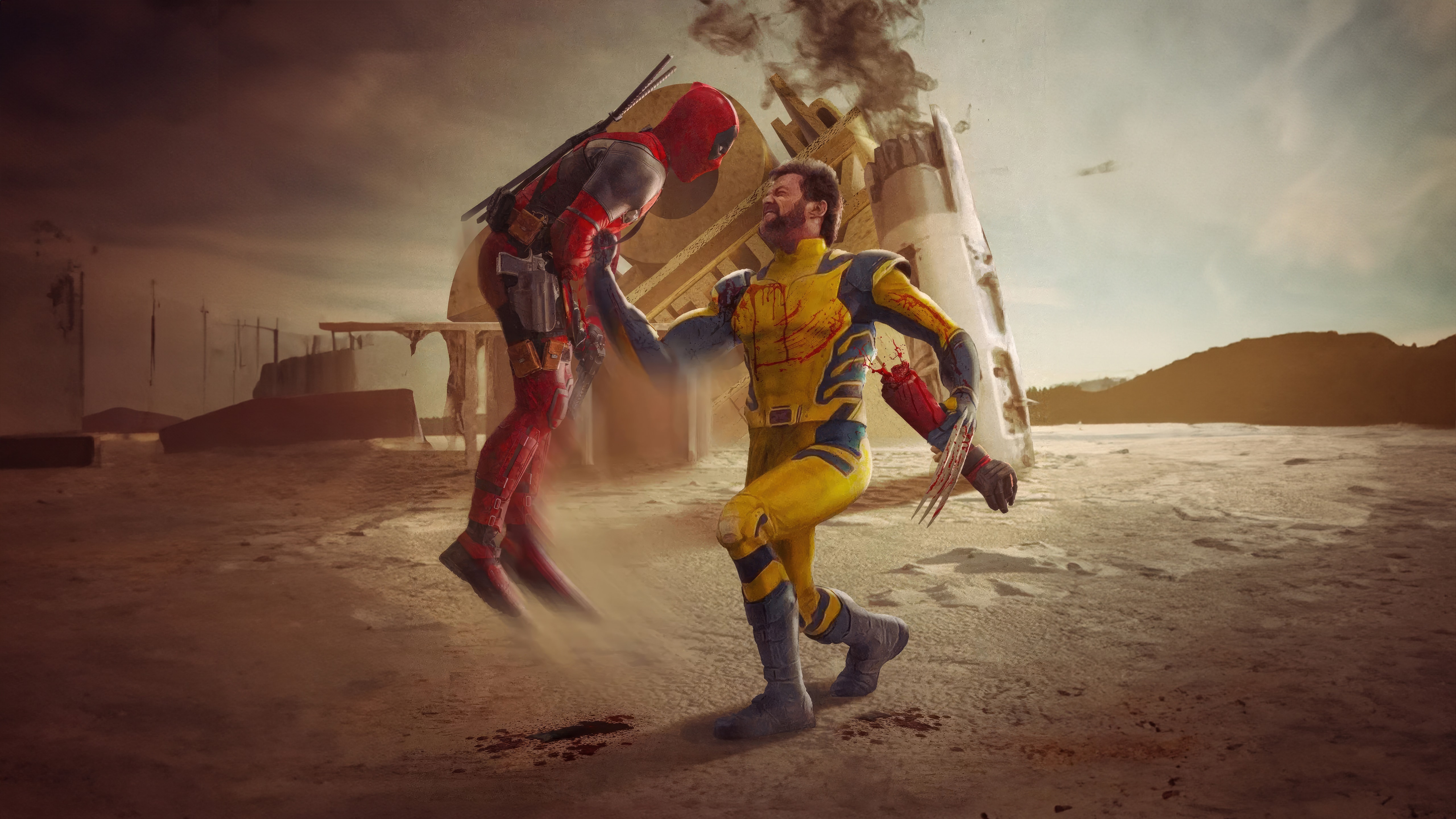 Deadpool vs Wolverine Wallpaper HD 4K for PC Desktop Laptop free Download