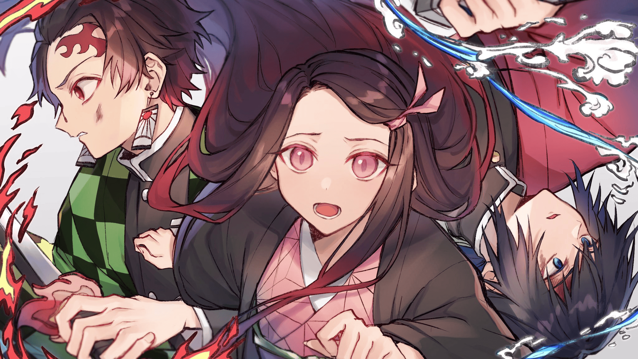 Tanjiro Inosuke Nezuko Demon Slayer Wallpapers full HD Free Download