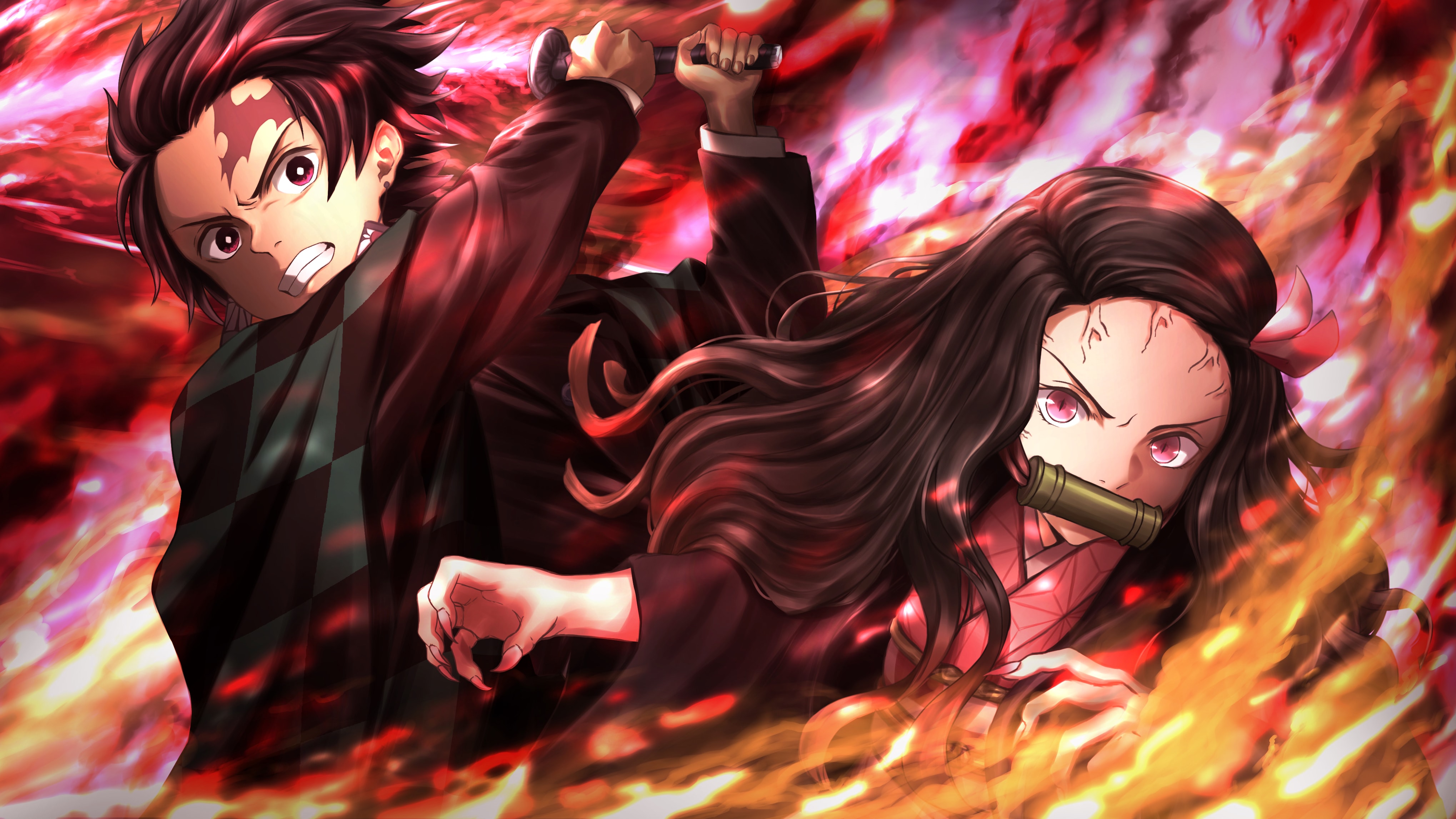 Tanjiro Inosuke Nezuko Demon Slayer Wallpapers full HD Free Download