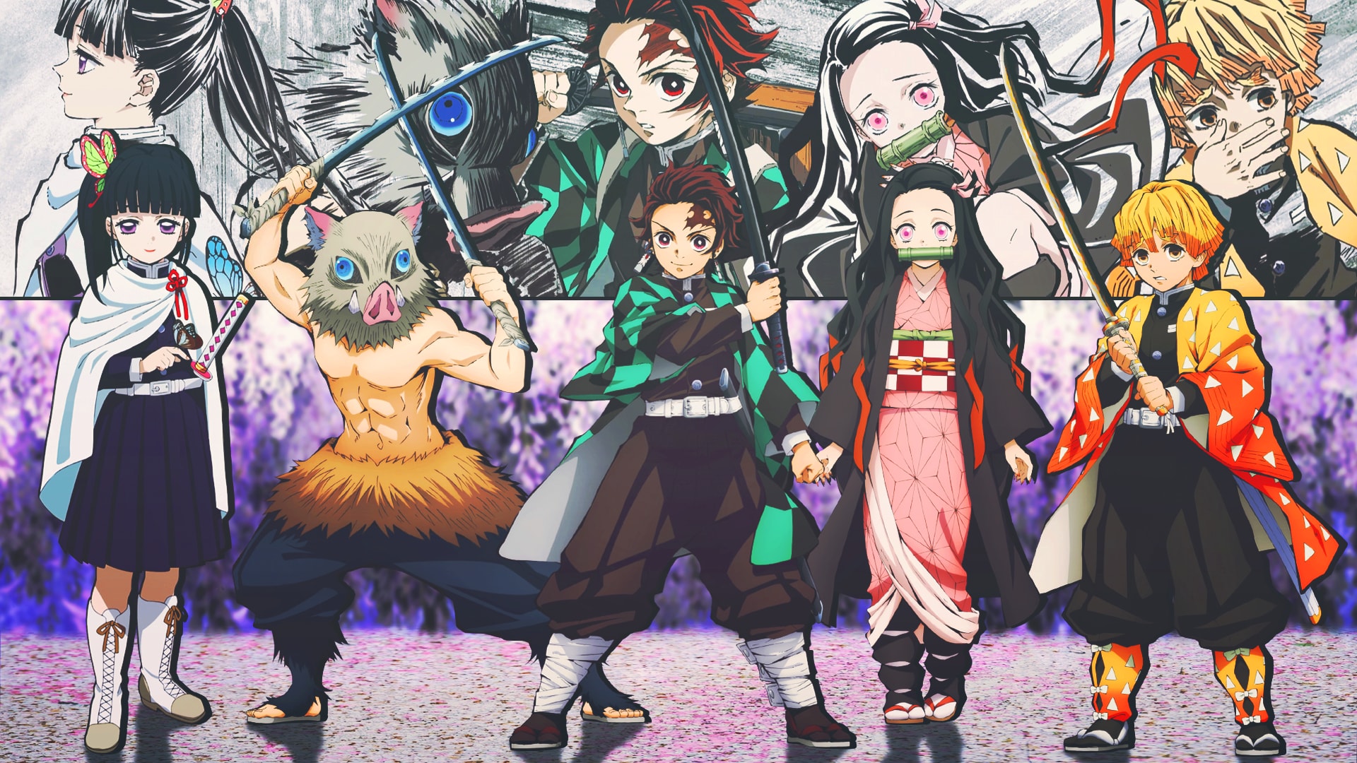 Tanjiro Inosuke Nezuko Demon Slayer Wallpapers full HD Free Download